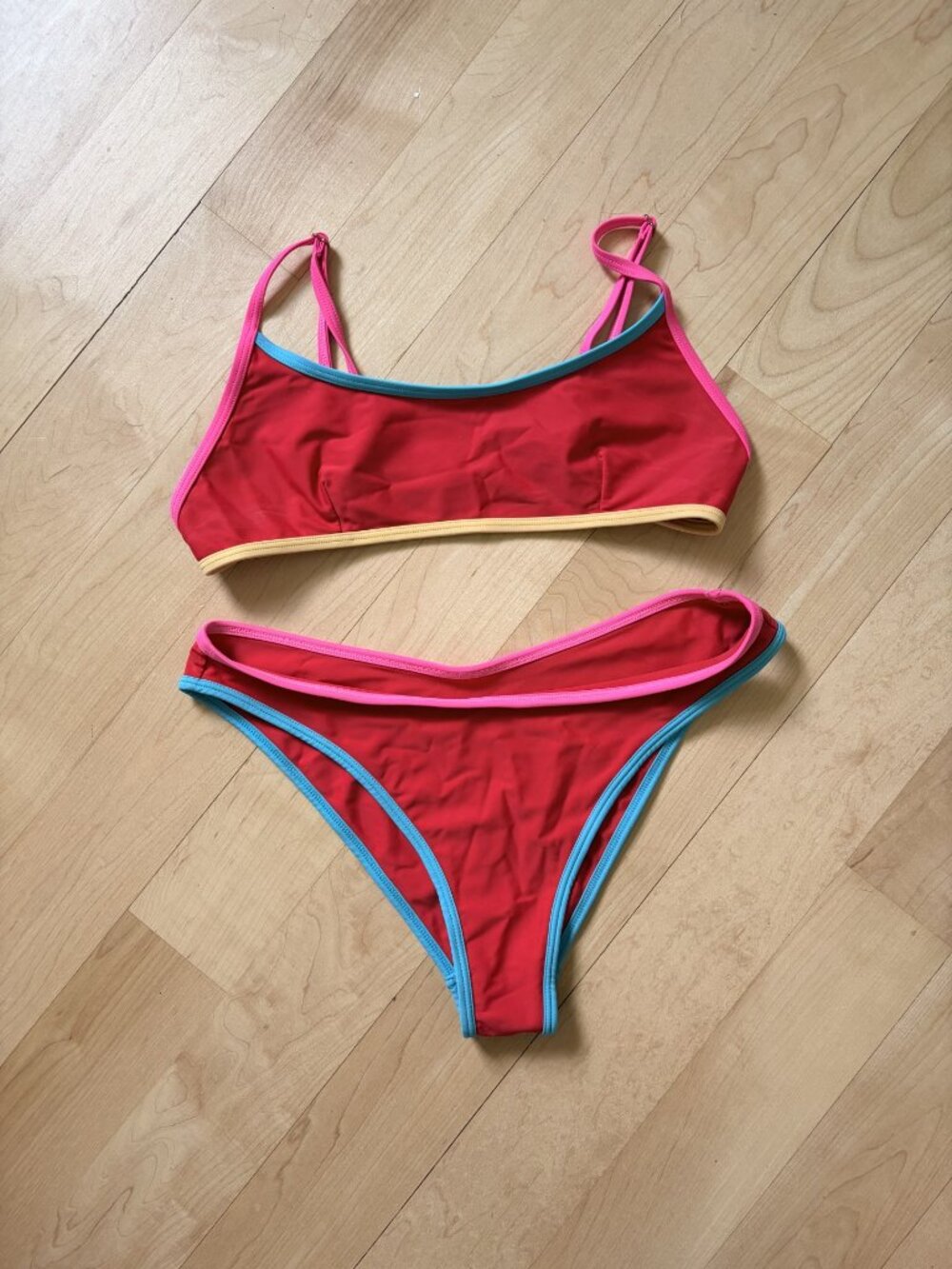 Red & multi-colored two-piece bikini - Koana Swim